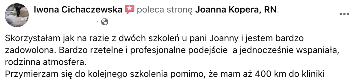 Opinia uczestnika szkolenia Joanny Kopery — 5