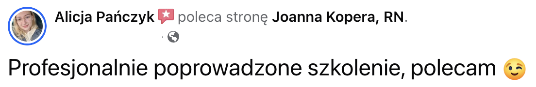 Opinia uczestnika szkolenia Joanny Kopery — 8
